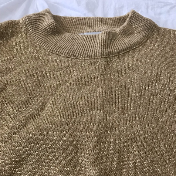 Vintage Golden Glitter Short Sleeve Sweatshirt - Picture 2 of 4